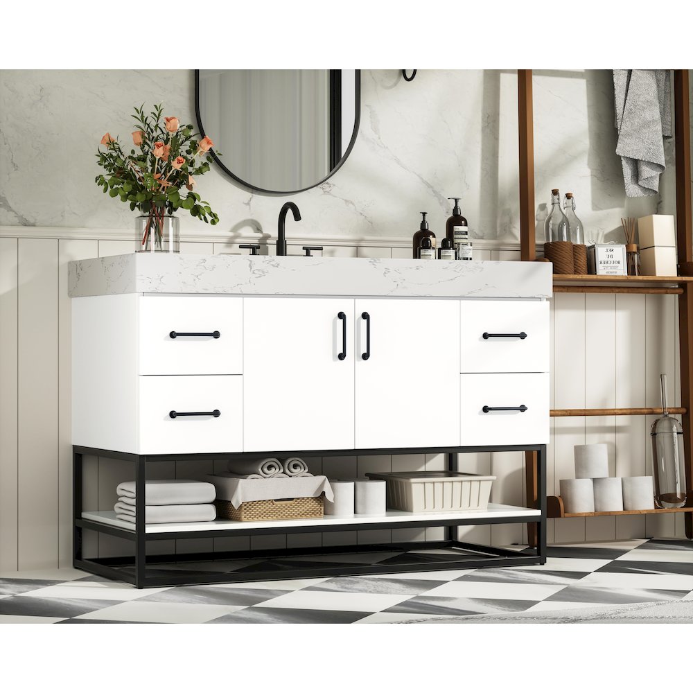 48 inch Single Bathroom Vanity in White