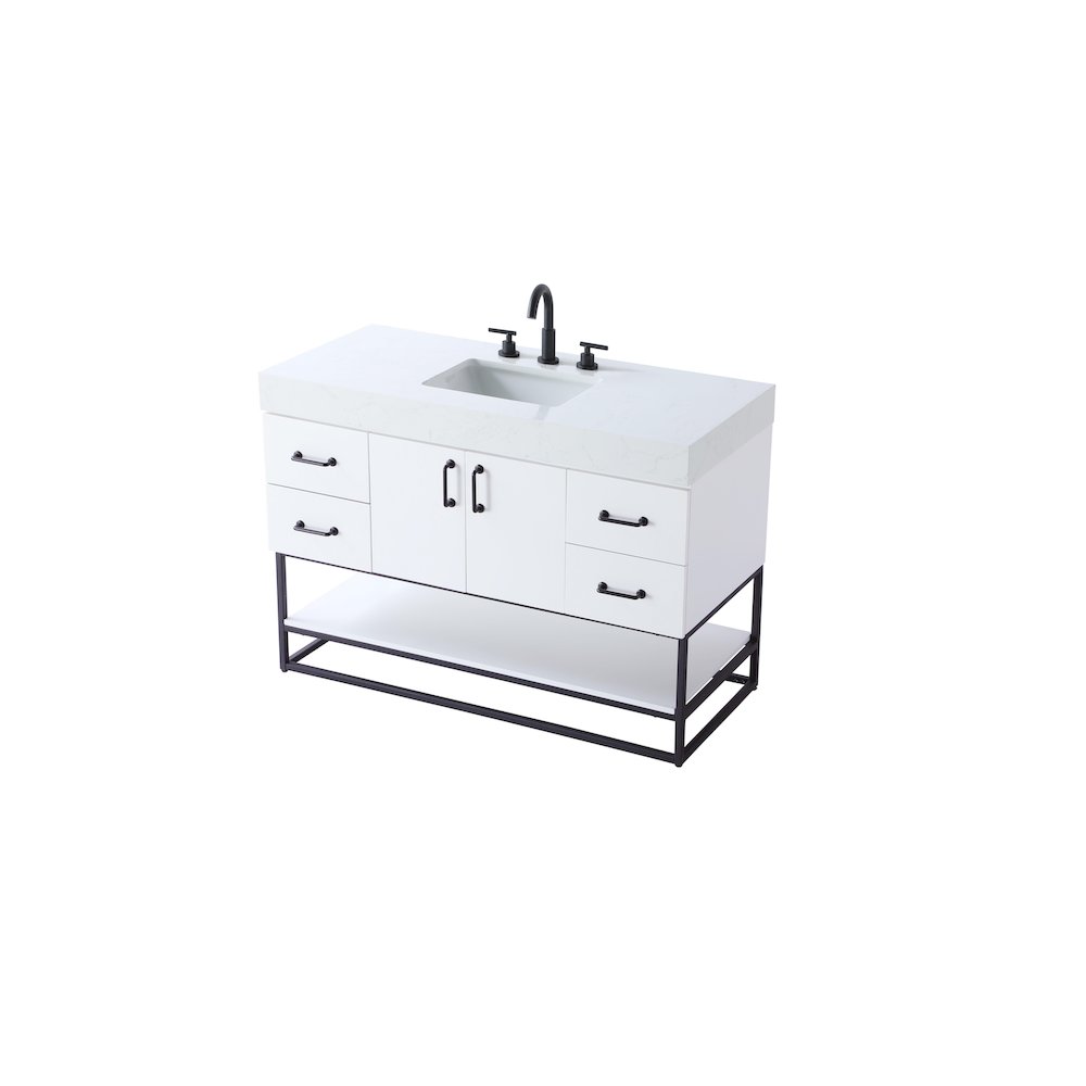 48 inch Single Bathroom Vanity in White