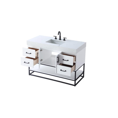 48 inch Single Bathroom Vanity in White