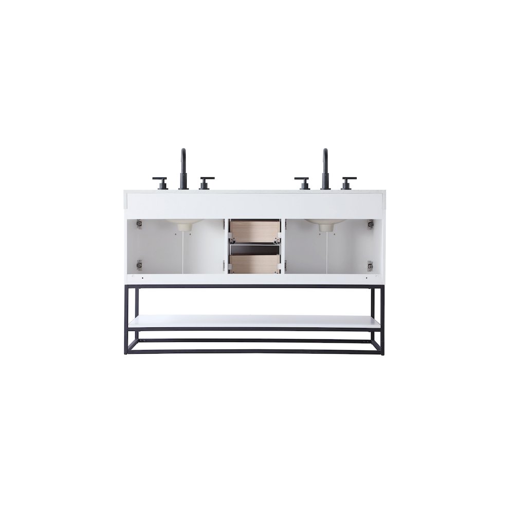 54 inch Double Bathroom Vanity in White