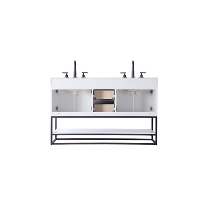 54 inch Double Bathroom Vanity in White