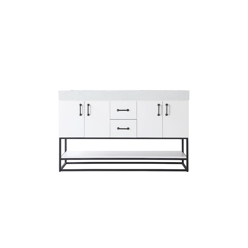 54 inch Double Bathroom Vanity in White