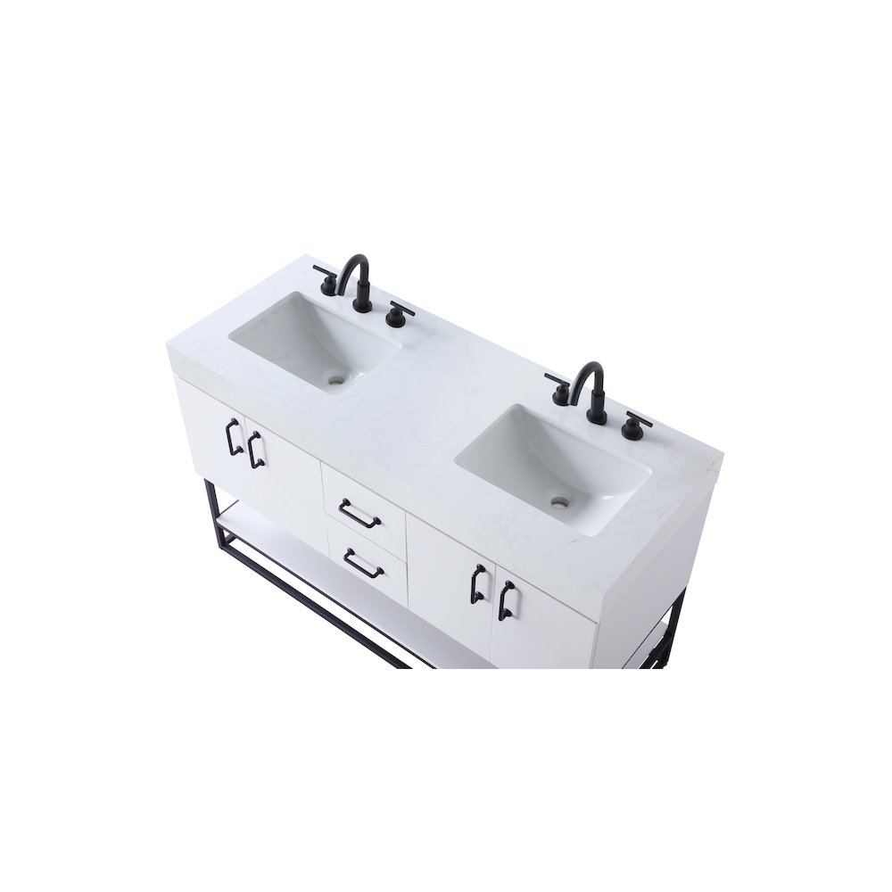 54 inch Double Bathroom Vanity in White