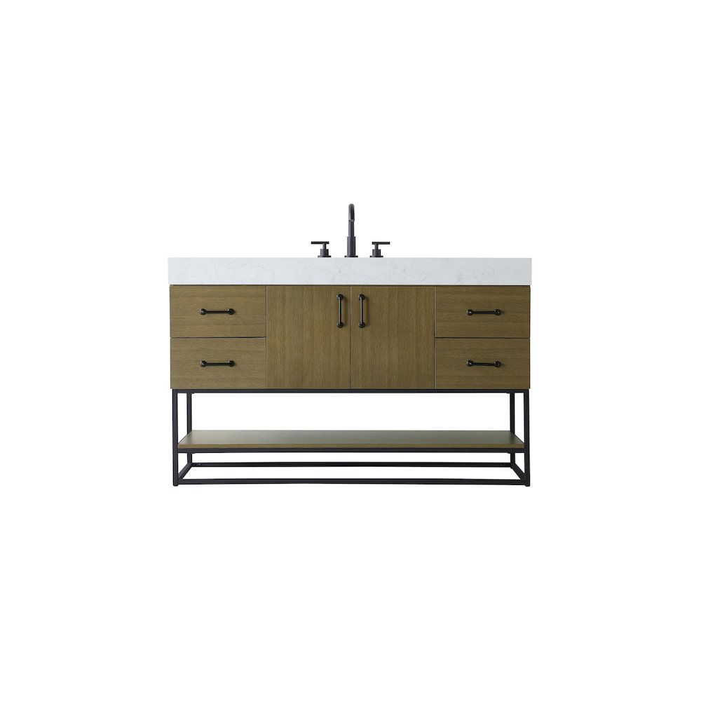 54 inch Single Bathroom Vanity in Chestnut Brown
