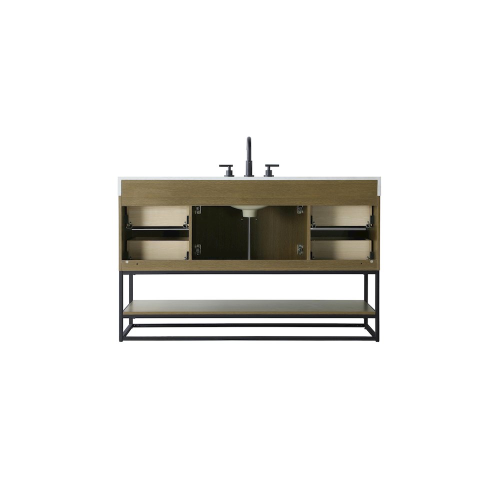 54 inch Single Bathroom Vanity in Chestnut Brown