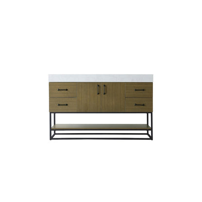 54 inch Single Bathroom Vanity in Chestnut Brown