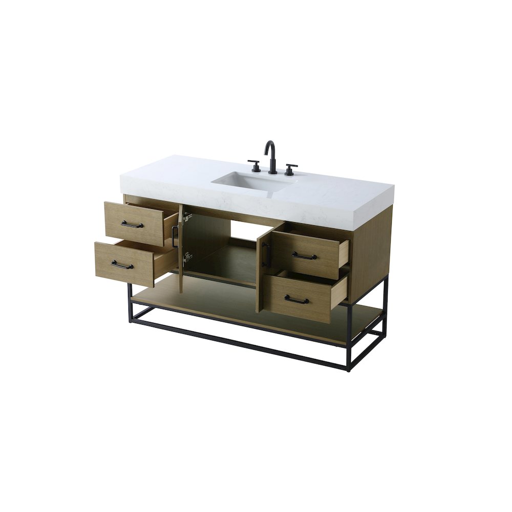 54 inch Single Bathroom Vanity in Chestnut Brown
