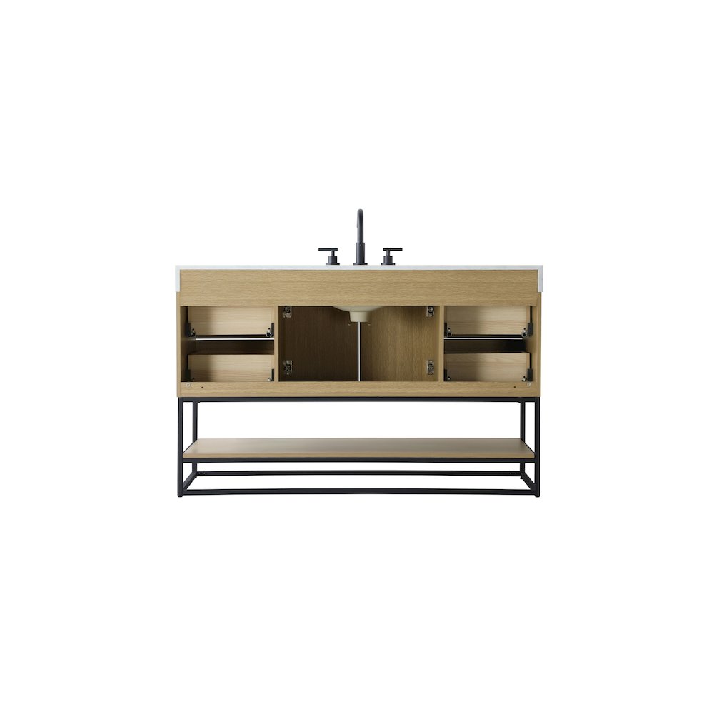54 inch Single Bathroom Vanity in Honey Brown