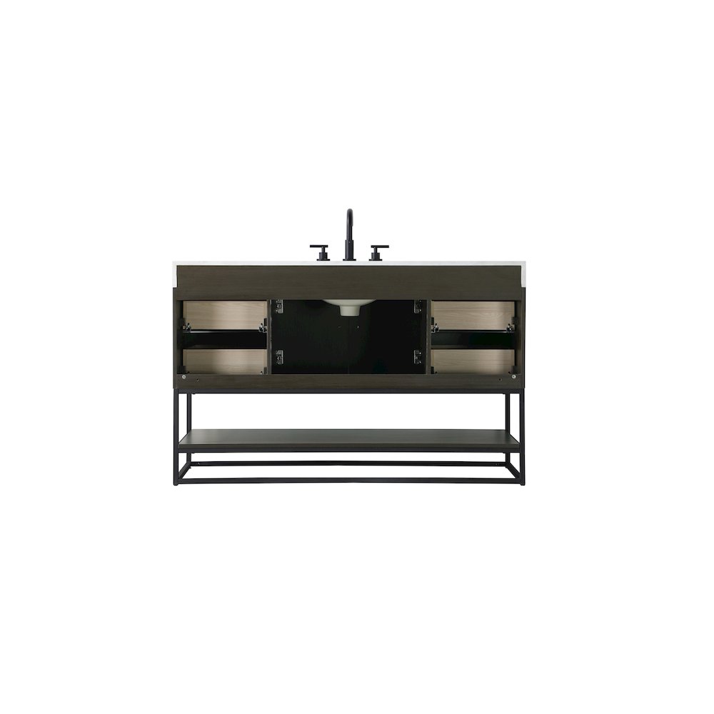 54 inch Single Bathroom Vanity in Mocha Brown