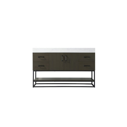54 inch Single Bathroom Vanity in Mocha Brown