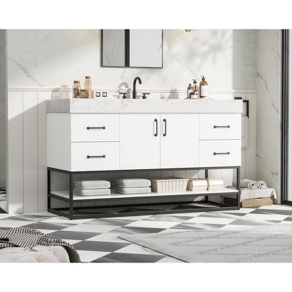 54 inch Single Bathroom Vanity in White