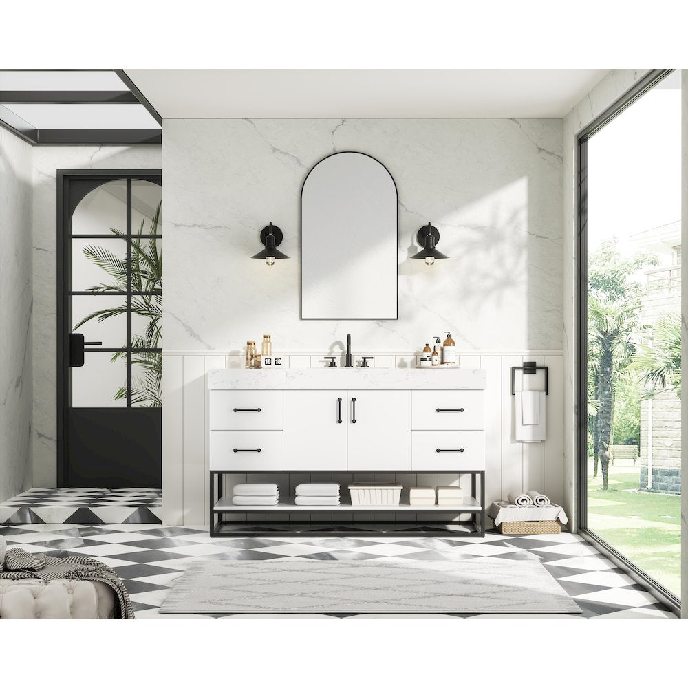 54 inch Single Bathroom Vanity in White
