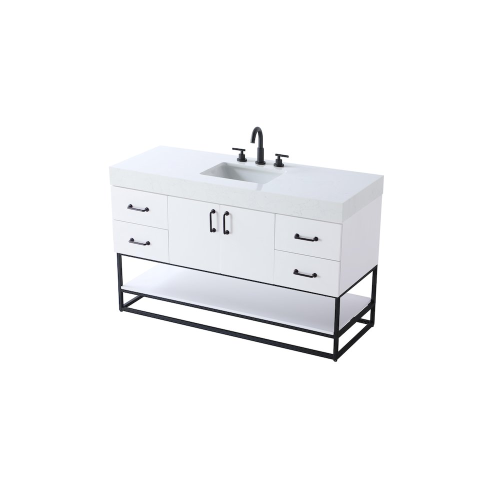 54 inch Single Bathroom Vanity in White