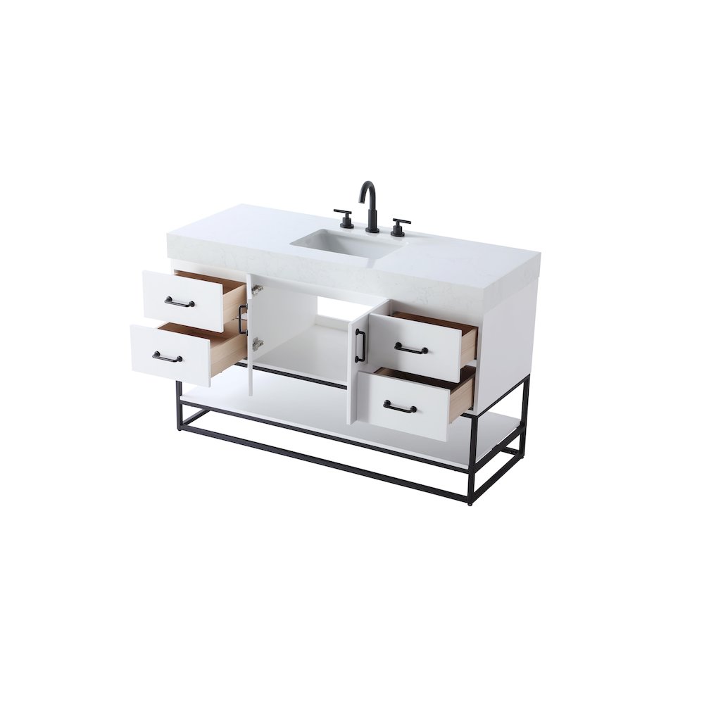 54 inch Single Bathroom Vanity in White