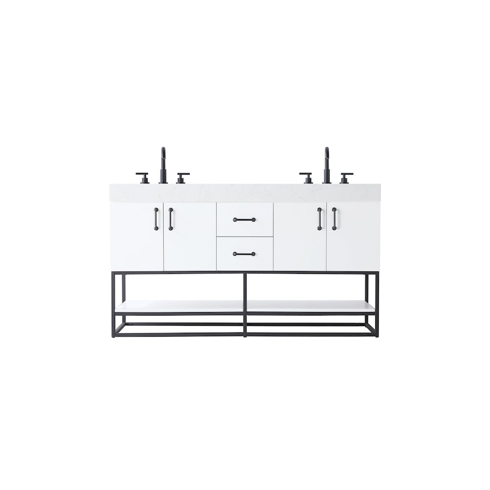 60 inch Double Bathroom Vanity in White