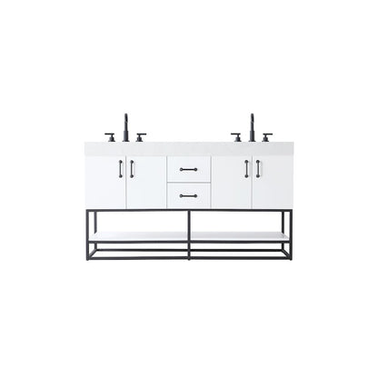 60 inch Double Bathroom Vanity in White