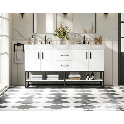 60 inch Double Bathroom Vanity in White