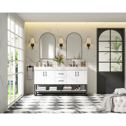 60 inch Double Bathroom Vanity in White