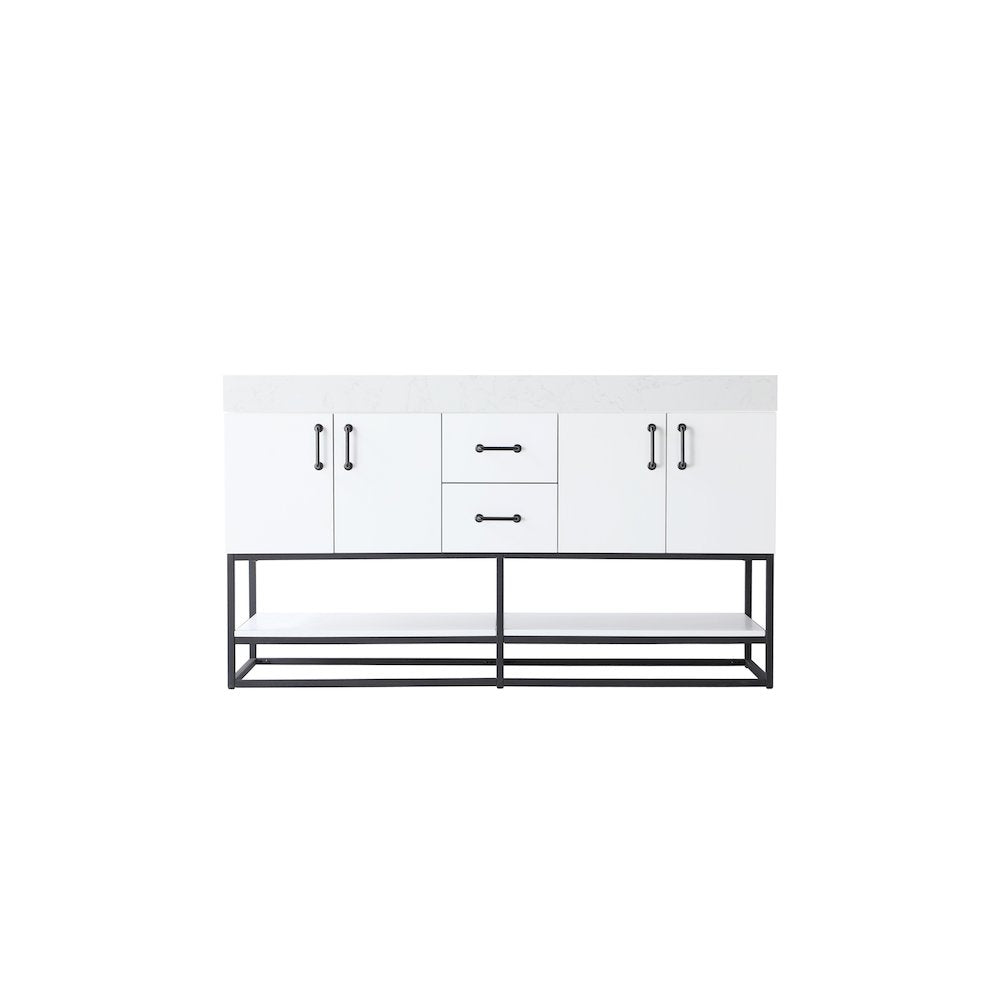 60 inch Double Bathroom Vanity in White