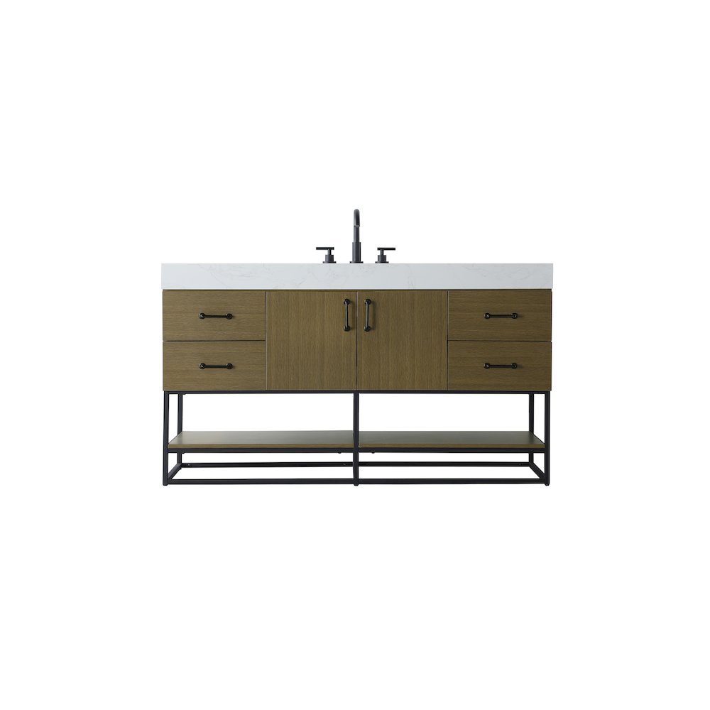 60 inch Single Bathroom Vanity in Chestnut Brown