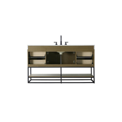 60 inch Single Bathroom Vanity in Chestnut Brown