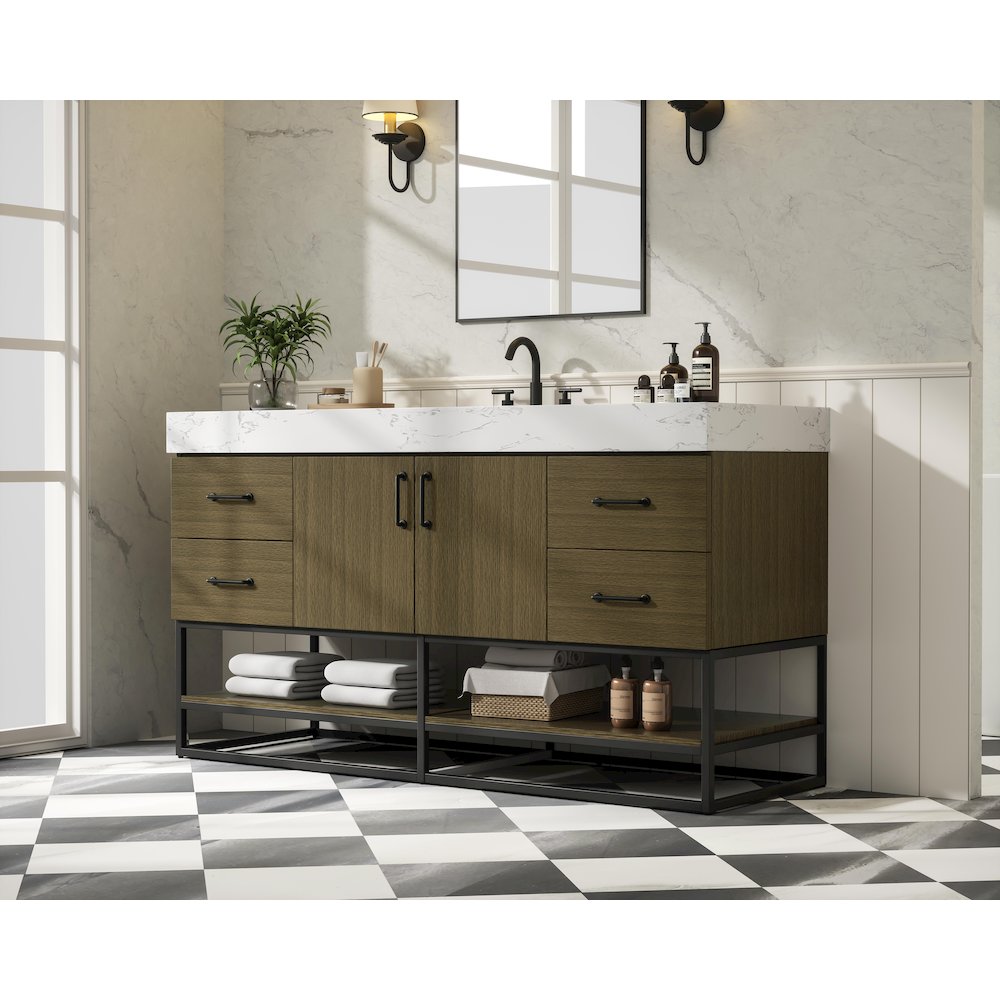 60 inch Single Bathroom Vanity in Chestnut Brown