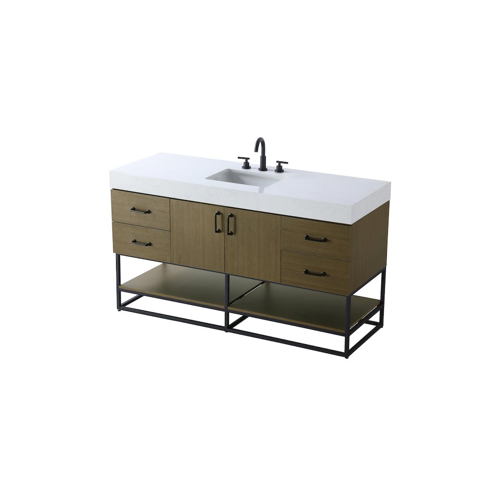 60 inch Single Bathroom Vanity in Chestnut Brown