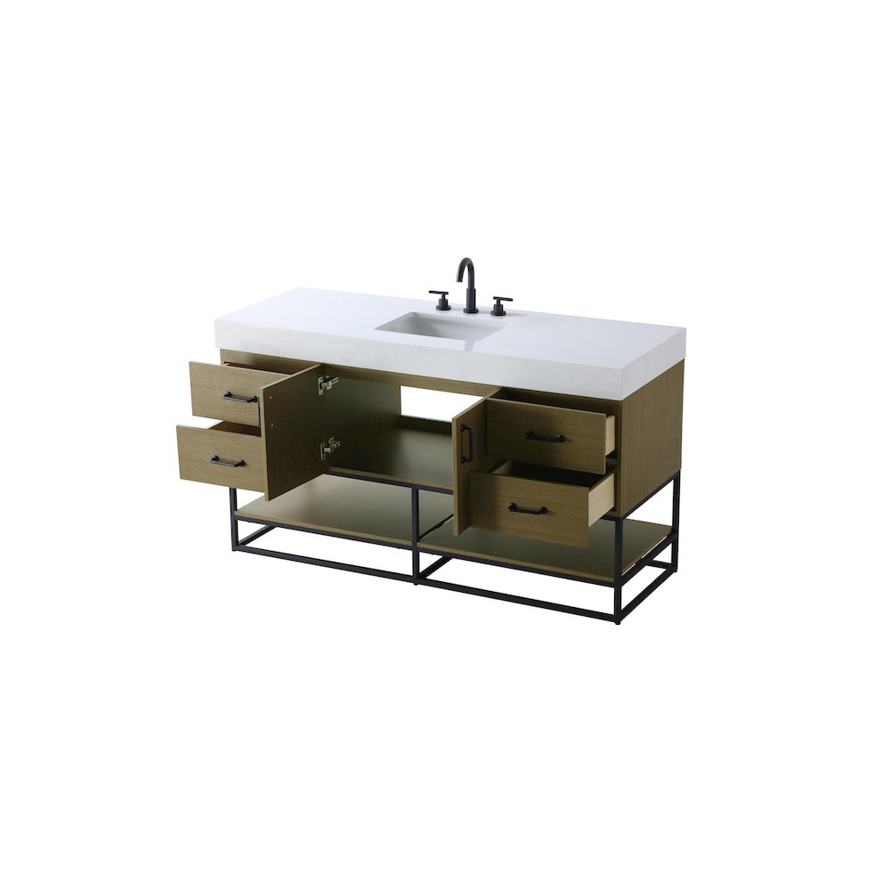 60 inch Single Bathroom Vanity in Chestnut Brown