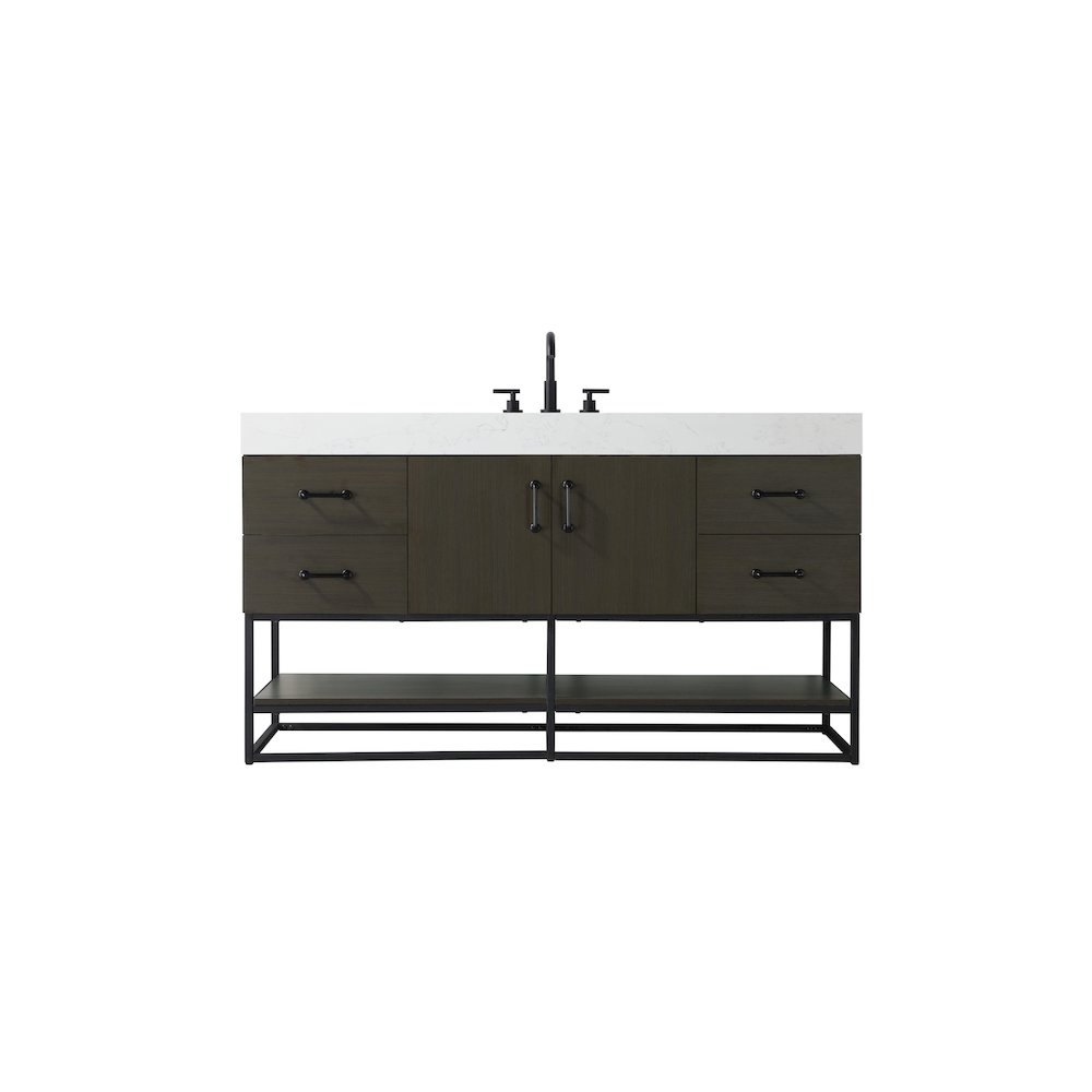 60 inch Single Bathroom Vanity in Mocha Brown
