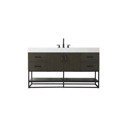 60 inch Single Bathroom Vanity in Mocha Brown