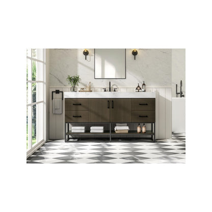 60 inch Single Bathroom Vanity in Mocha Brown