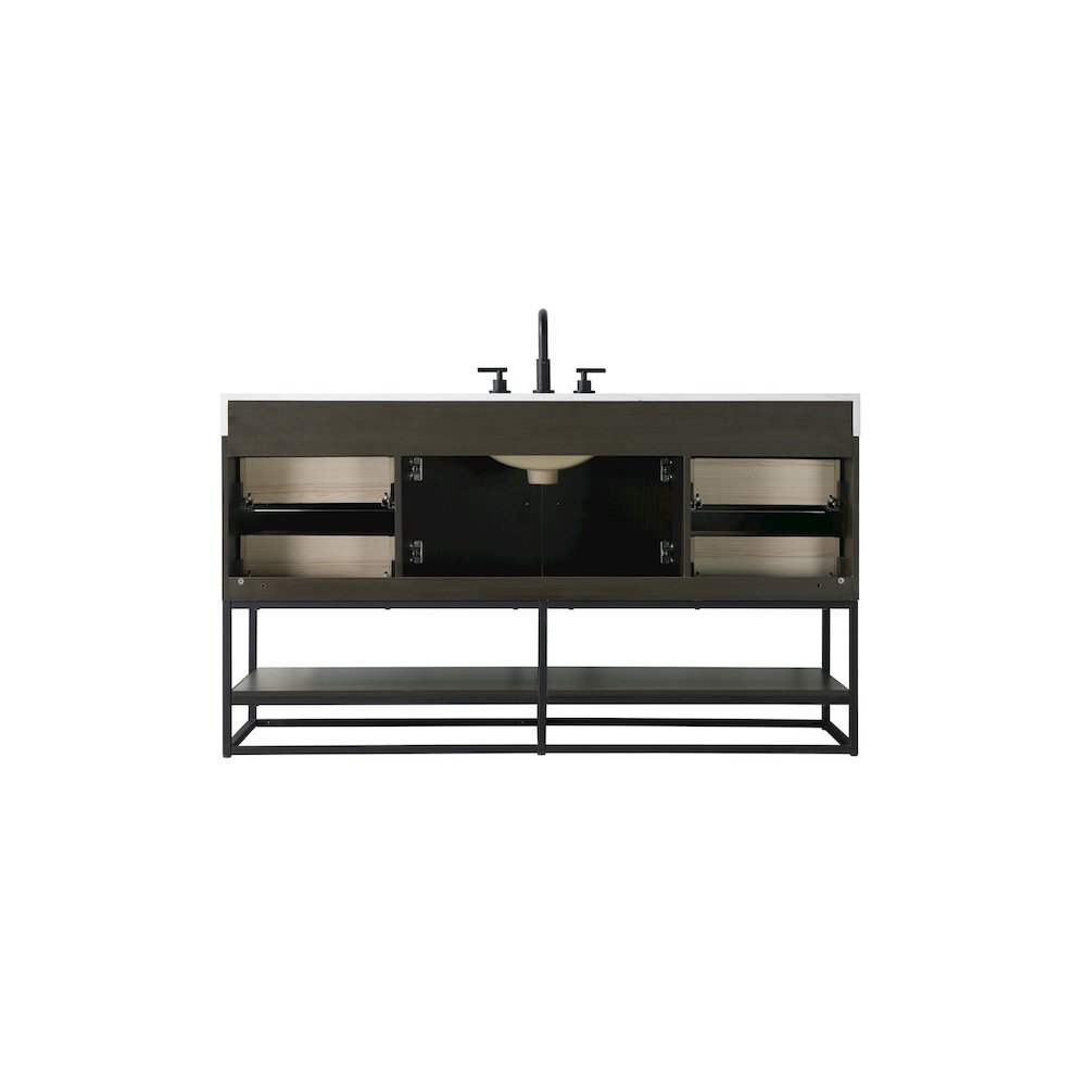 60 inch Single Bathroom Vanity in Mocha Brown