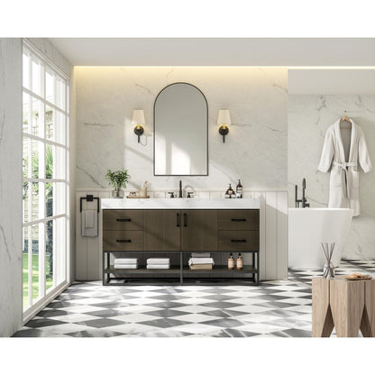60 inch Single Bathroom Vanity in Mocha Brown