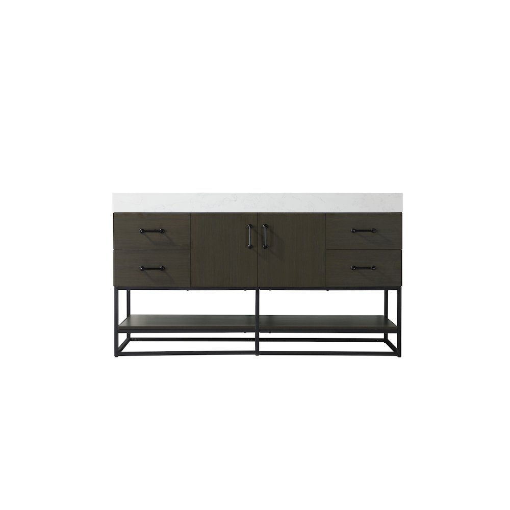 60 inch Single Bathroom Vanity in Mocha Brown