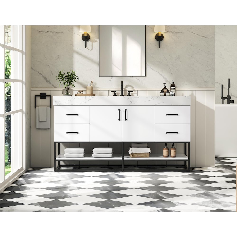 60 inch Single Bathroom Vanity in White