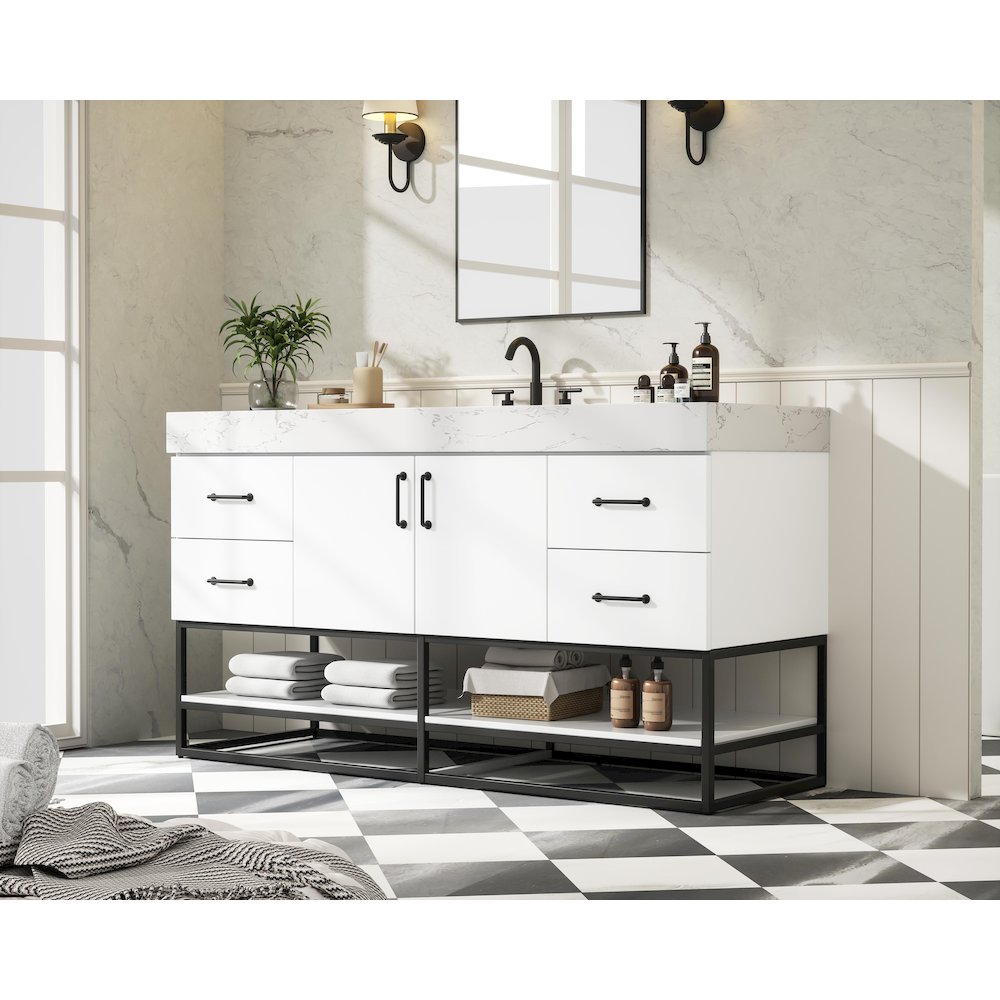 60 inch Single Bathroom Vanity in White