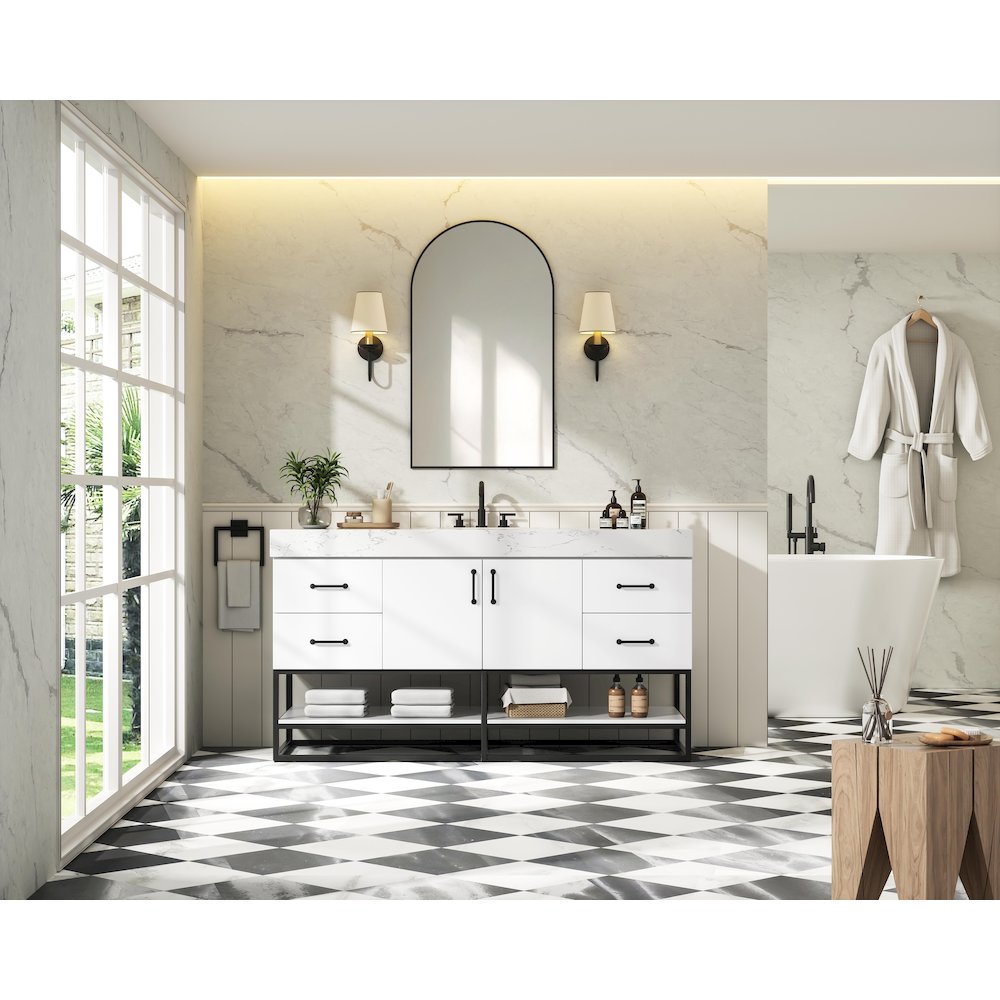 60 inch Single Bathroom Vanity in White