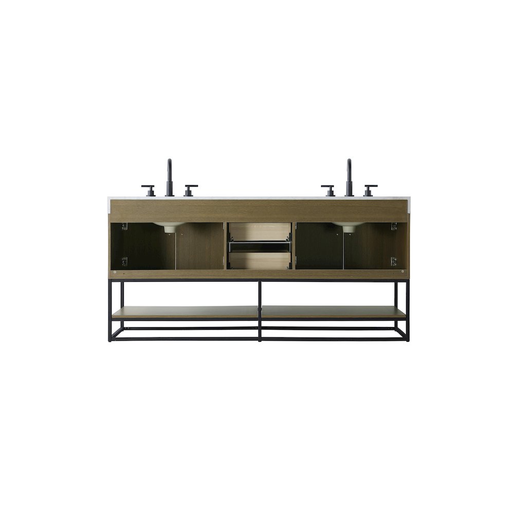 72 inch Double Bathroom Vanity in Chestnut Brown