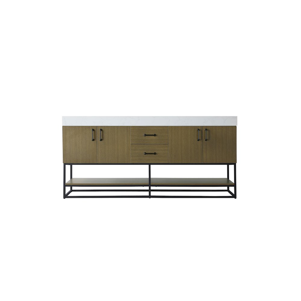 72 inch Double Bathroom Vanity in Chestnut Brown