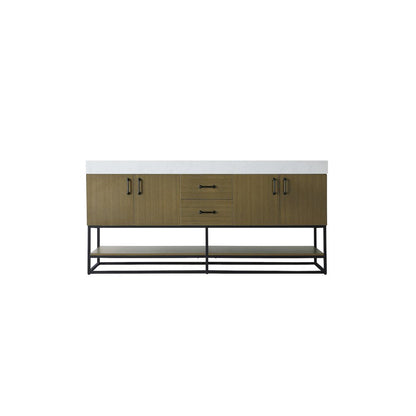 72 inch Double Bathroom Vanity in Chestnut Brown