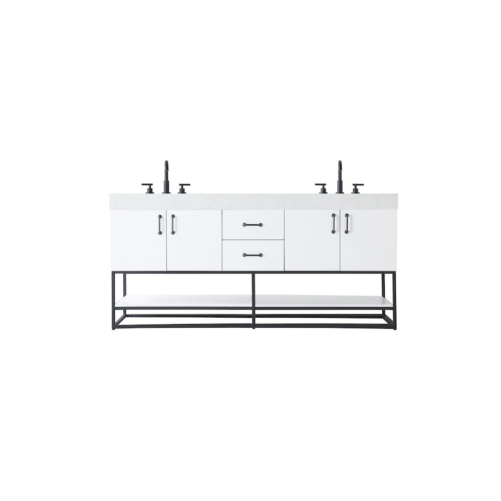 72 inch Double Bathroom Vanity in White