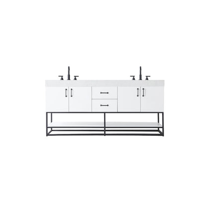 72 inch Double Bathroom Vanity in White