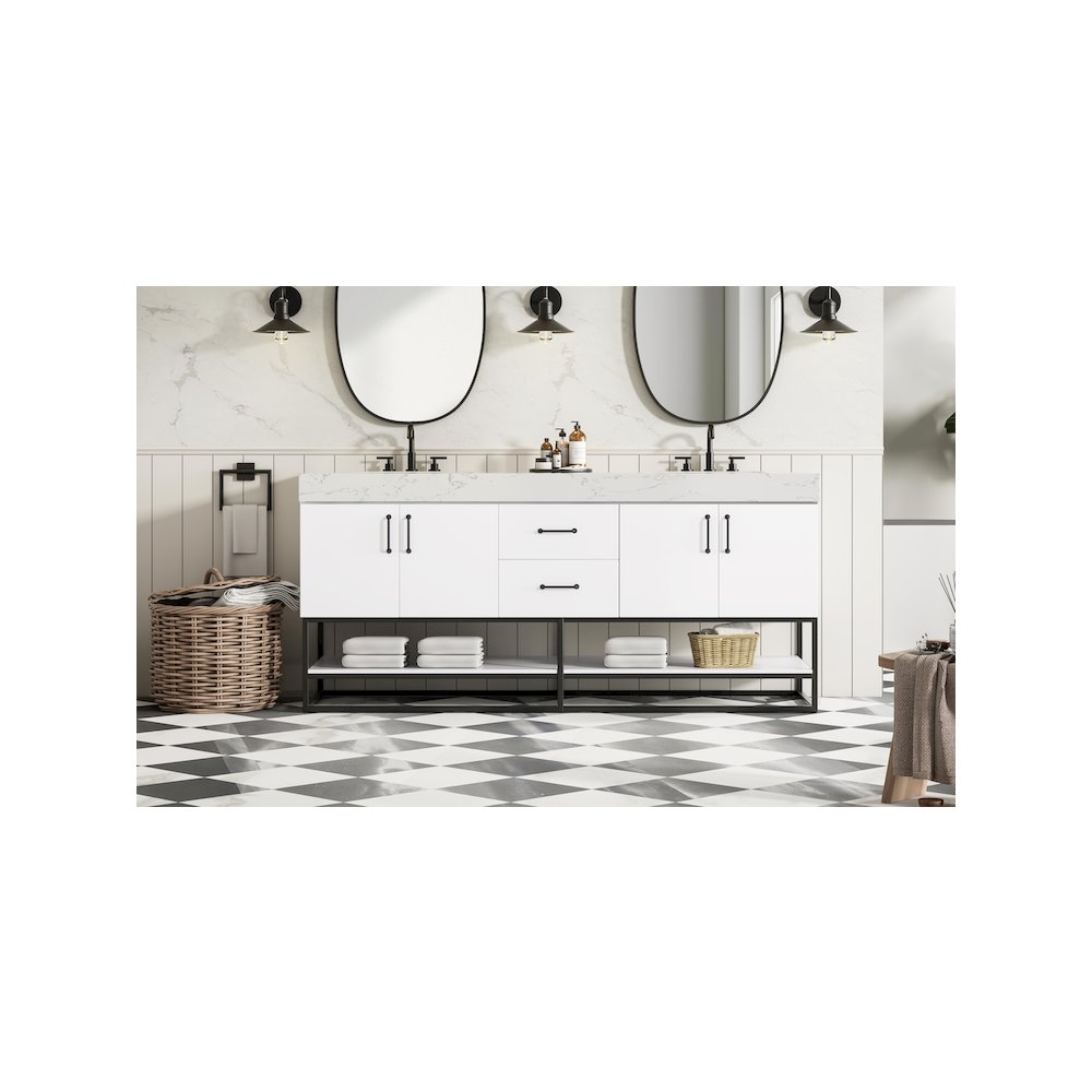 72 inch Double Bathroom Vanity in White