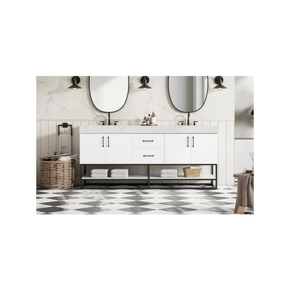 72 inch Double Bathroom Vanity in White