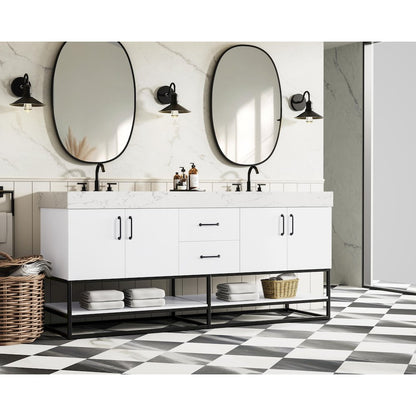 72 inch Double Bathroom Vanity in White
