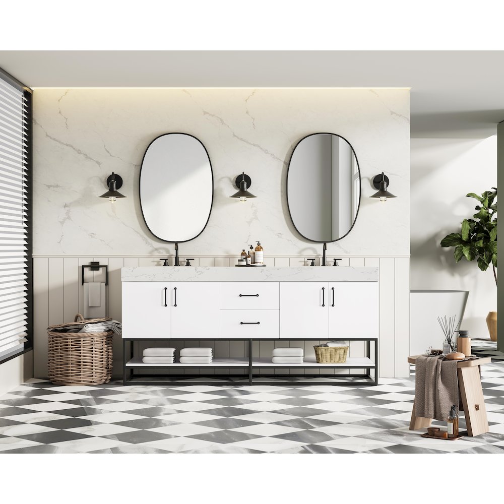 72 inch Double Bathroom Vanity in White