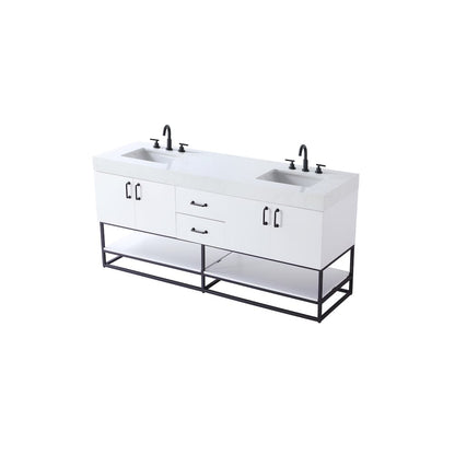 72 inch Double Bathroom Vanity in White