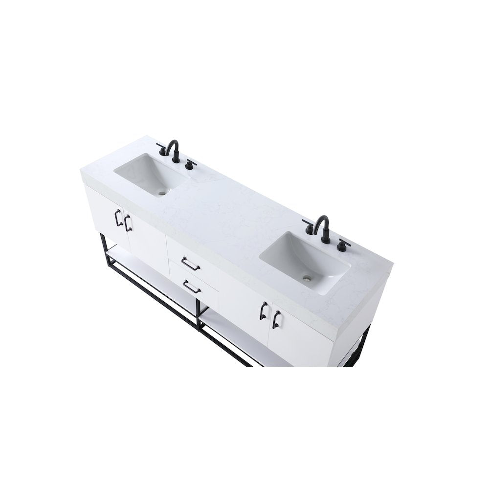 72 inch Double Bathroom Vanity in White