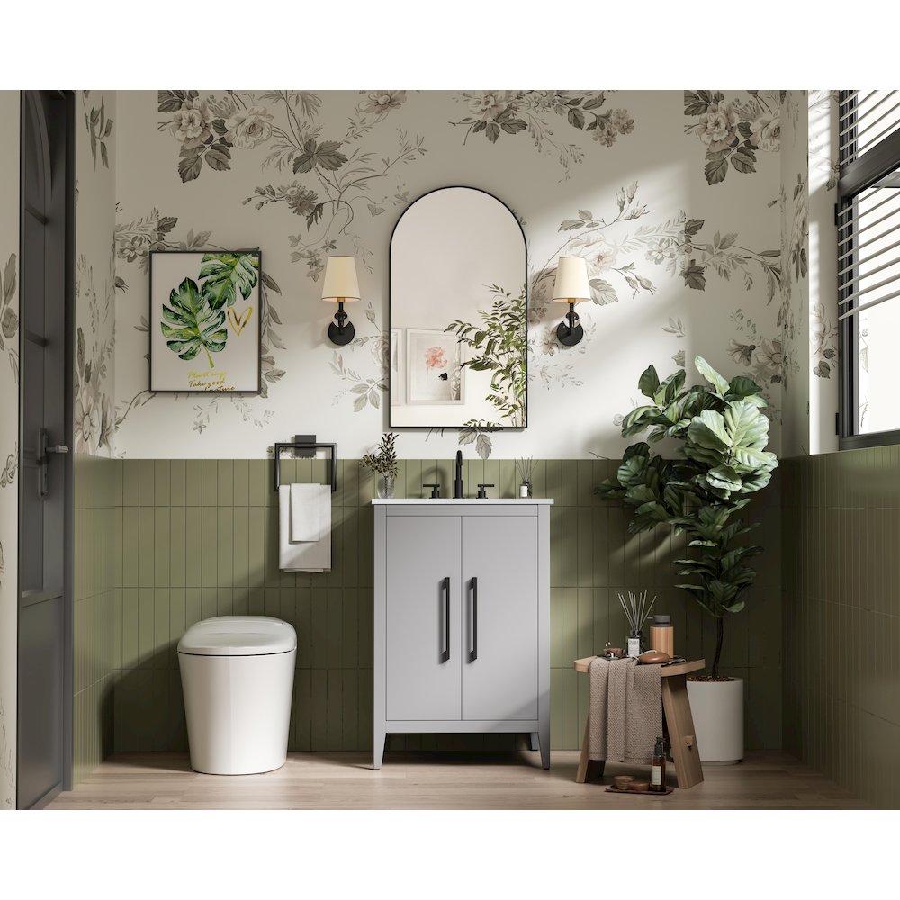 24 Inch Single Bathroom Vanity In Grey