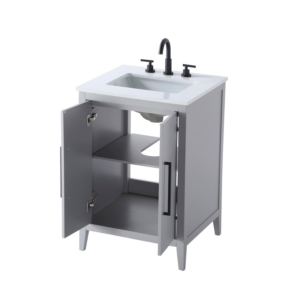 24 Inch Single Bathroom Vanity In Grey